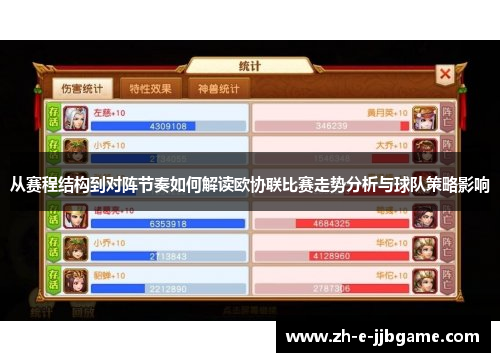 从赛程结构到对阵节奏如何解读欧协联比赛走势分析与球队策略影响